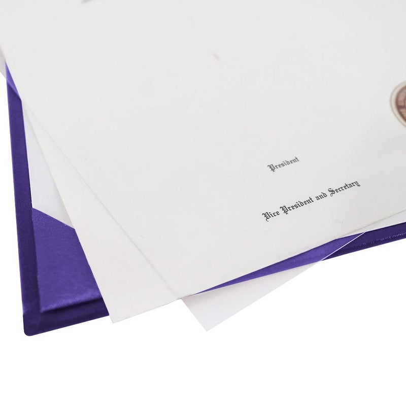 GraduationMall Imprinted Diploma Cover for Certificate 8.5''x 11'' Purple 1-Pack - Image 5